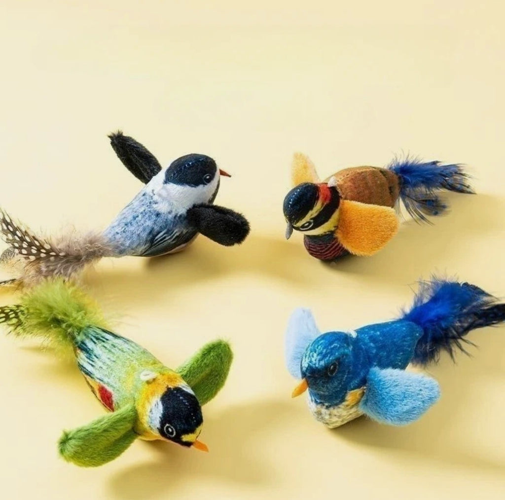 Interactive Hanging Bird Cat Toy – Catnip Teaser Toy with Sound Indoor Fun