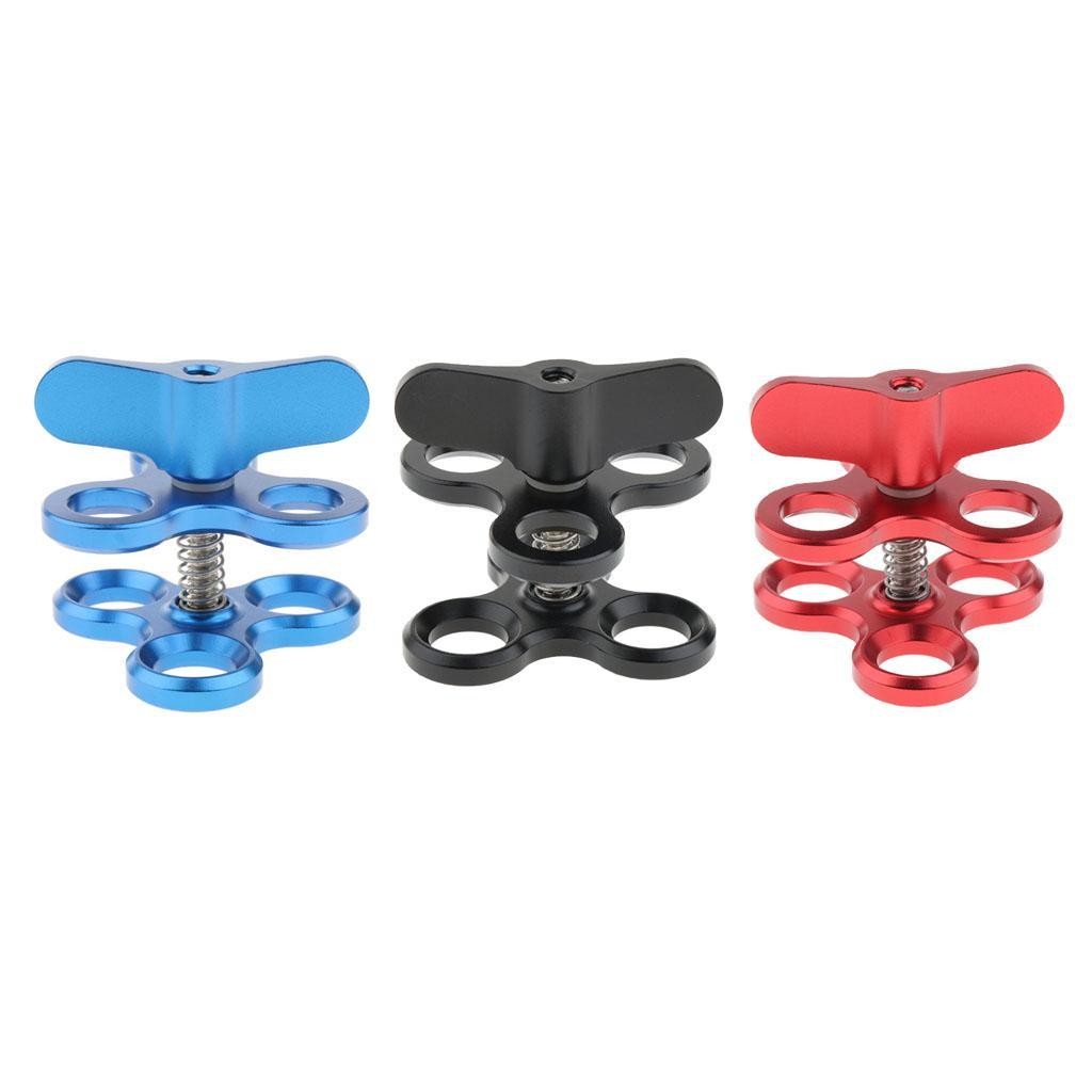 Three-hole ball joint arm underwater diving clamp mount for light