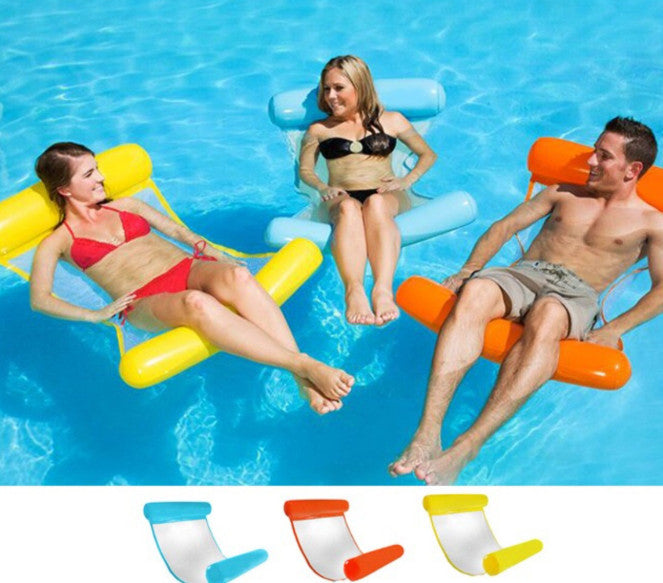 Inflatable Water Floating Lounge Chair Portable Mesh Pool Float Hammock