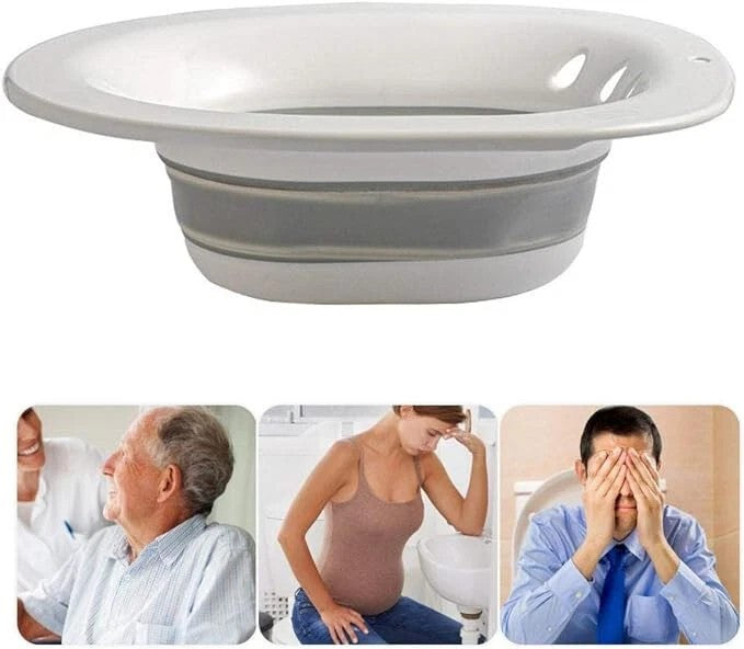 Sitz Bath for Hemorrhoids & Postpartum Care with Flusher Toilet Soaking Basin uk