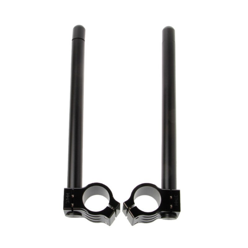A pair 31-51mm Motorcycle Clip on Ons Fork Regular Handle Bars black/silver