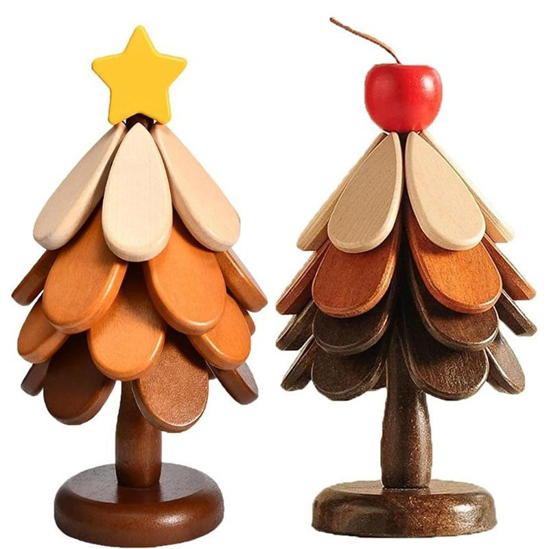Christmas Tree Coasters Wooden,Wooden Christmas Tree Trivet for Hot Dishes