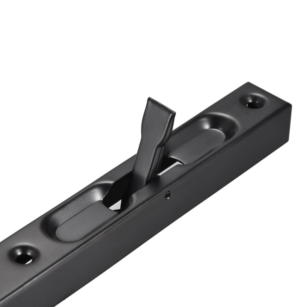 Flush Bolt 10-inch Stainless Steel Door Guard Lever Action Latch Lock 2Pcs Black