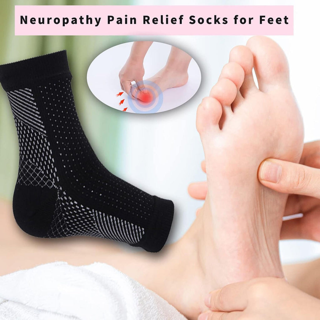 5 Pairs of Neuropathy Socks for Men and Women, Soothing Compression Socks New