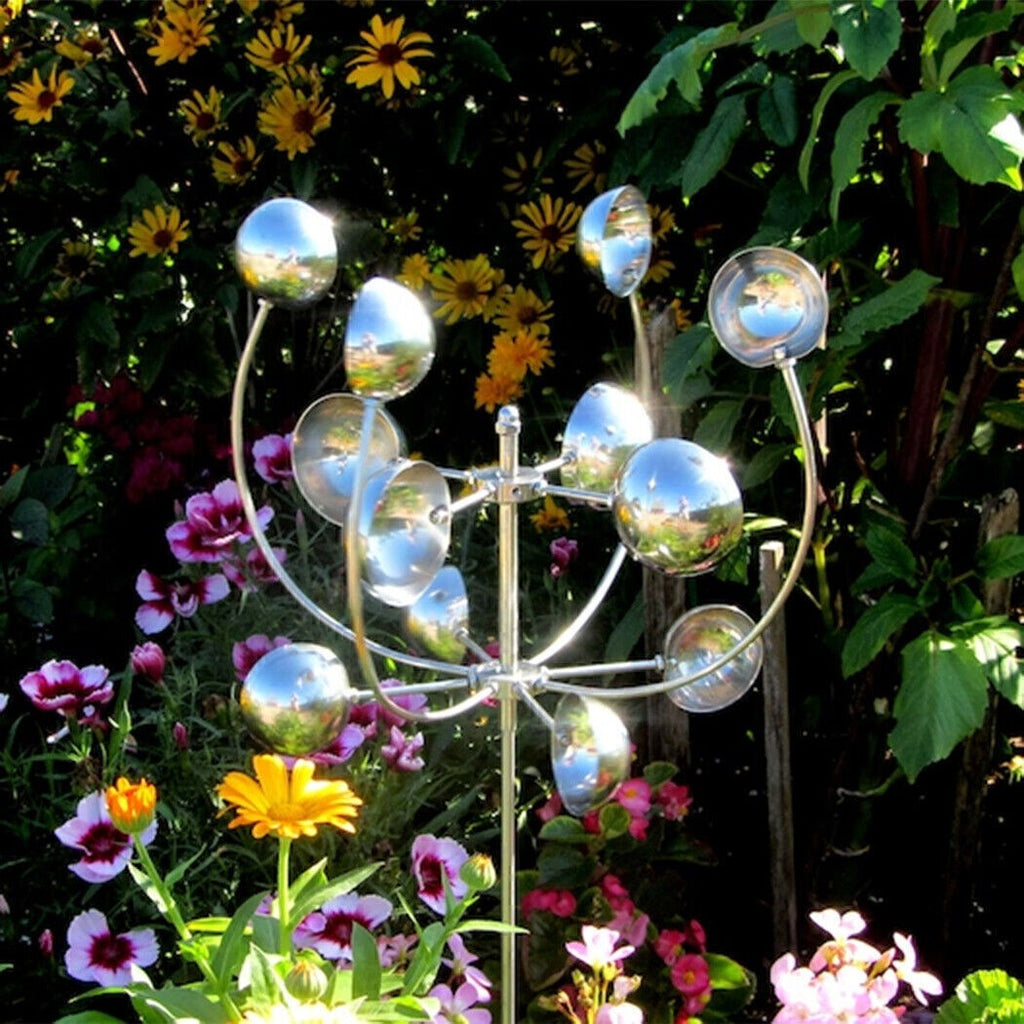 Wind Powered Kinetic Sculpture Unique And Magical Metal Windmill Spinner Garden