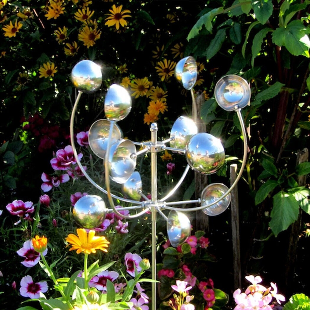 Wind Powered Kinetic Sculpture Unique And Magical Metal Windmill Spinner Garden