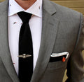 Knitted Black Mens Tie Wedding POINTED END Necktie Funeral Smart Party Security