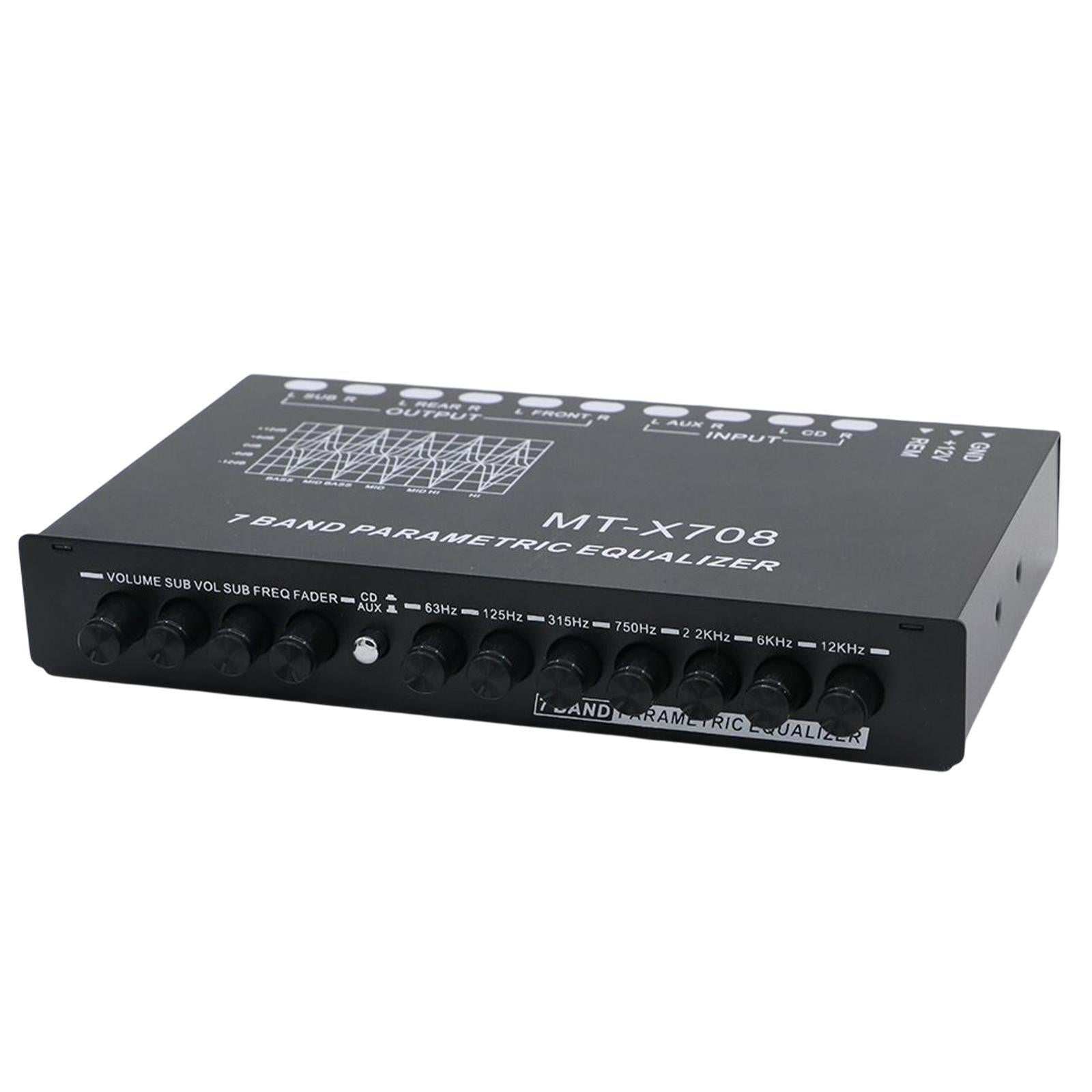 7 Band Car Equalizer Front Rear + sub Output Car Graphic Equalizer Amplifier