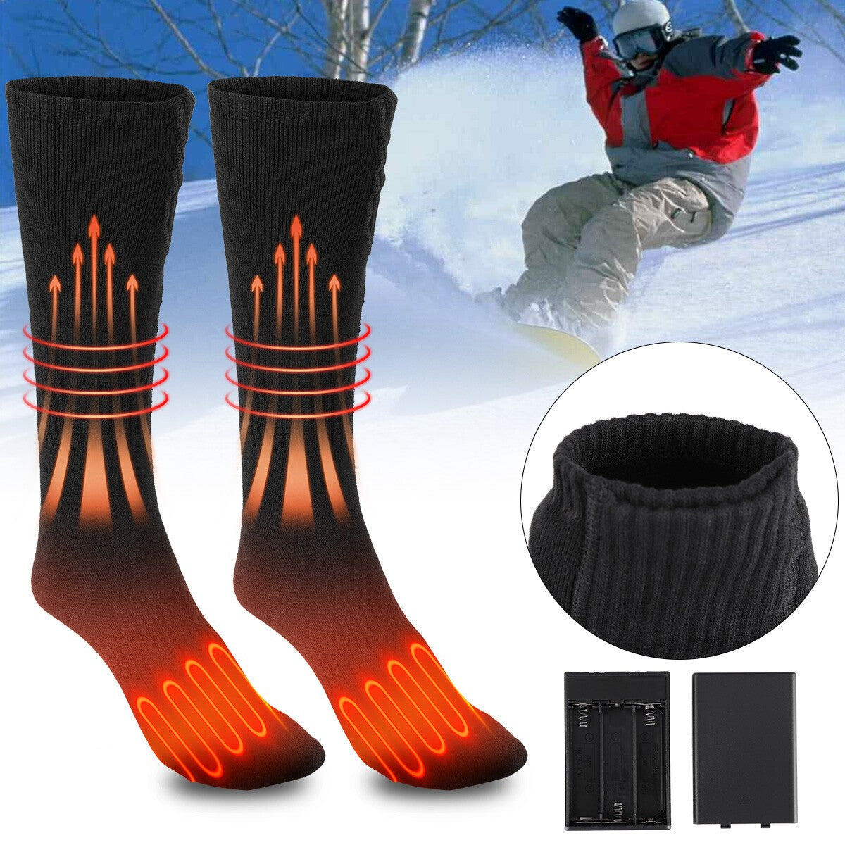 Heating Warm Heated Socks Electric Winter Men Women Ladies Thermal Feet Socks