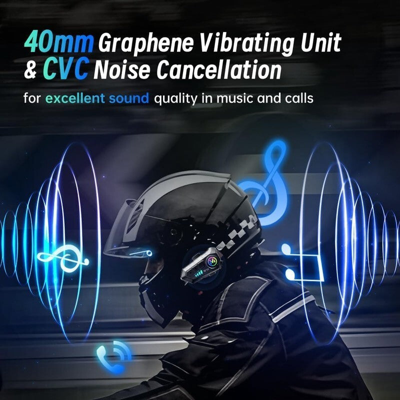 2Pcs Wireless Bluetooth HiFi Motorbike Call Headphone Motorcycle Helmet Headset