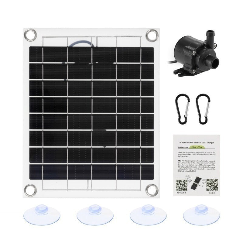 10W 12V Solar Panel Powered Water Pump Garden Pool Pond Fish Aquarium Fountain