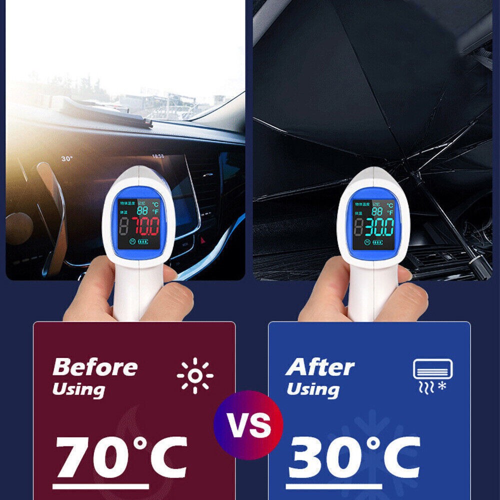 Car Windshield Sunshade Umbrella, Front Window UV Reflector, Foldable Sun Visor