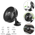 3 Speed USB Cooling Fan with Suction Cup For Car Van Caravan Universal 12V/24V