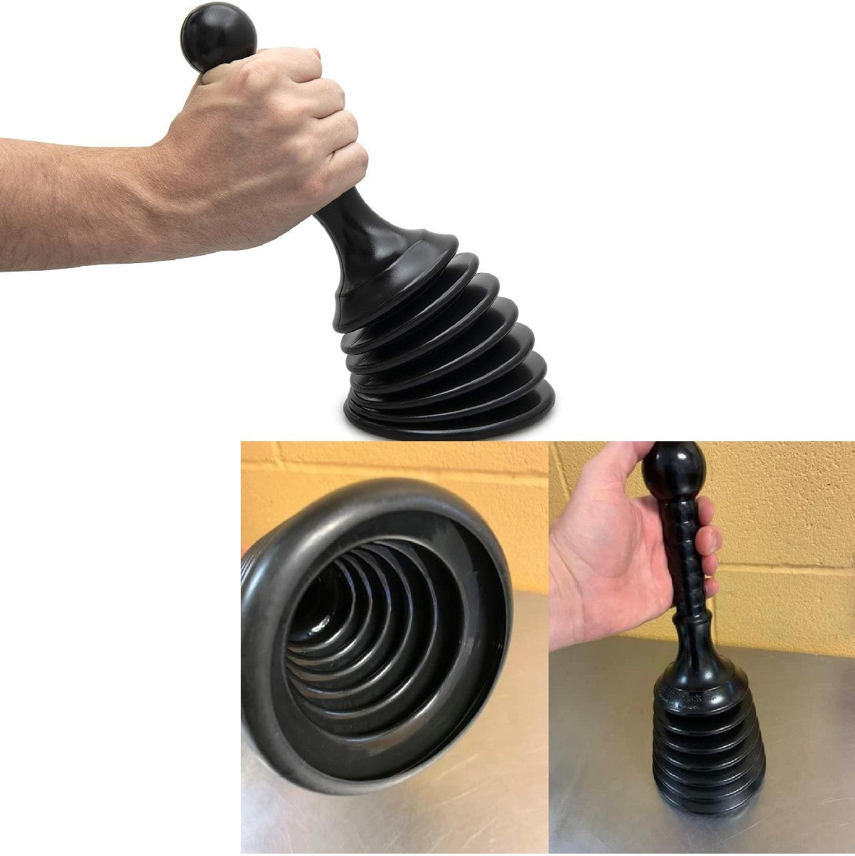 Heavy Duty Sink Plunger Clear Unblock Unclog Drains Sinks Toilets Showers Waste