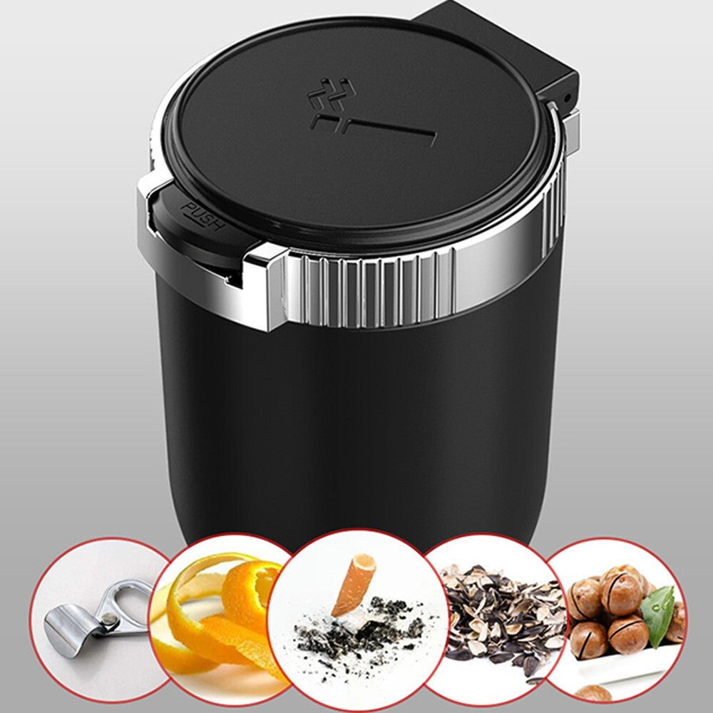 Car Ashtray LED Ash Tray With Lid Travel Cigarette Holder Interior Accessories