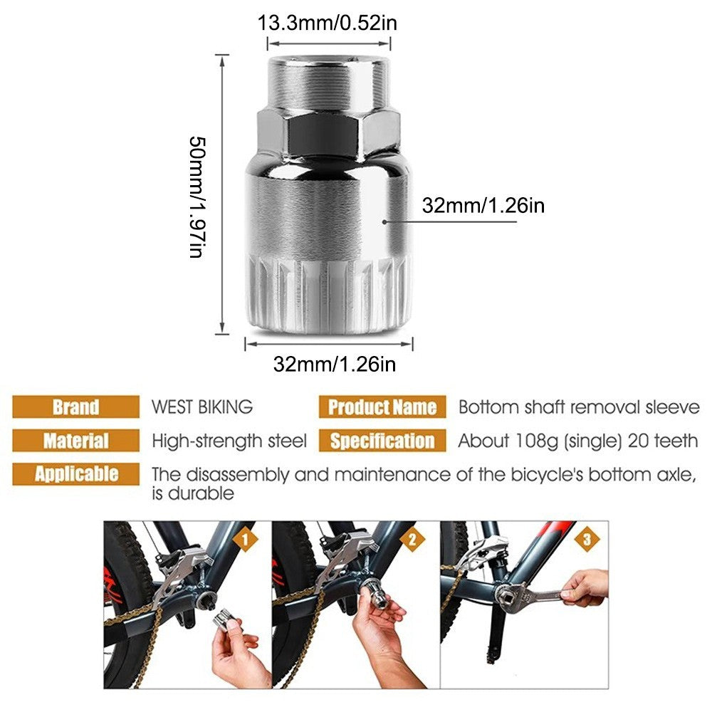 6PCS Bicycle Repair Kits Bike Cassette Crank Chain Whip Spanner Removal Tools