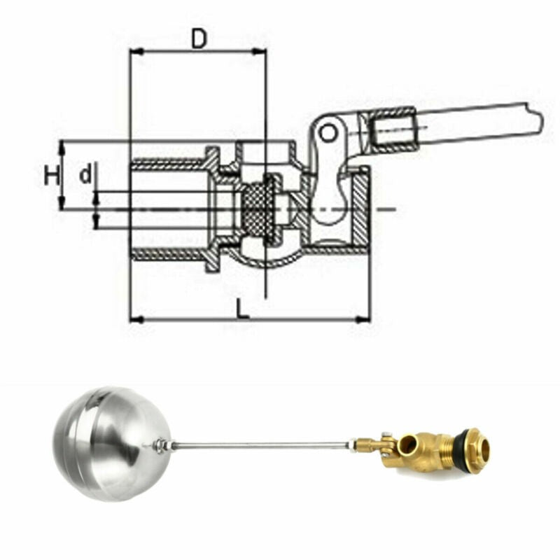 Float Ball Valve Stainless Steel High Pressure Automatic Water Tank Set 1/2 3/4