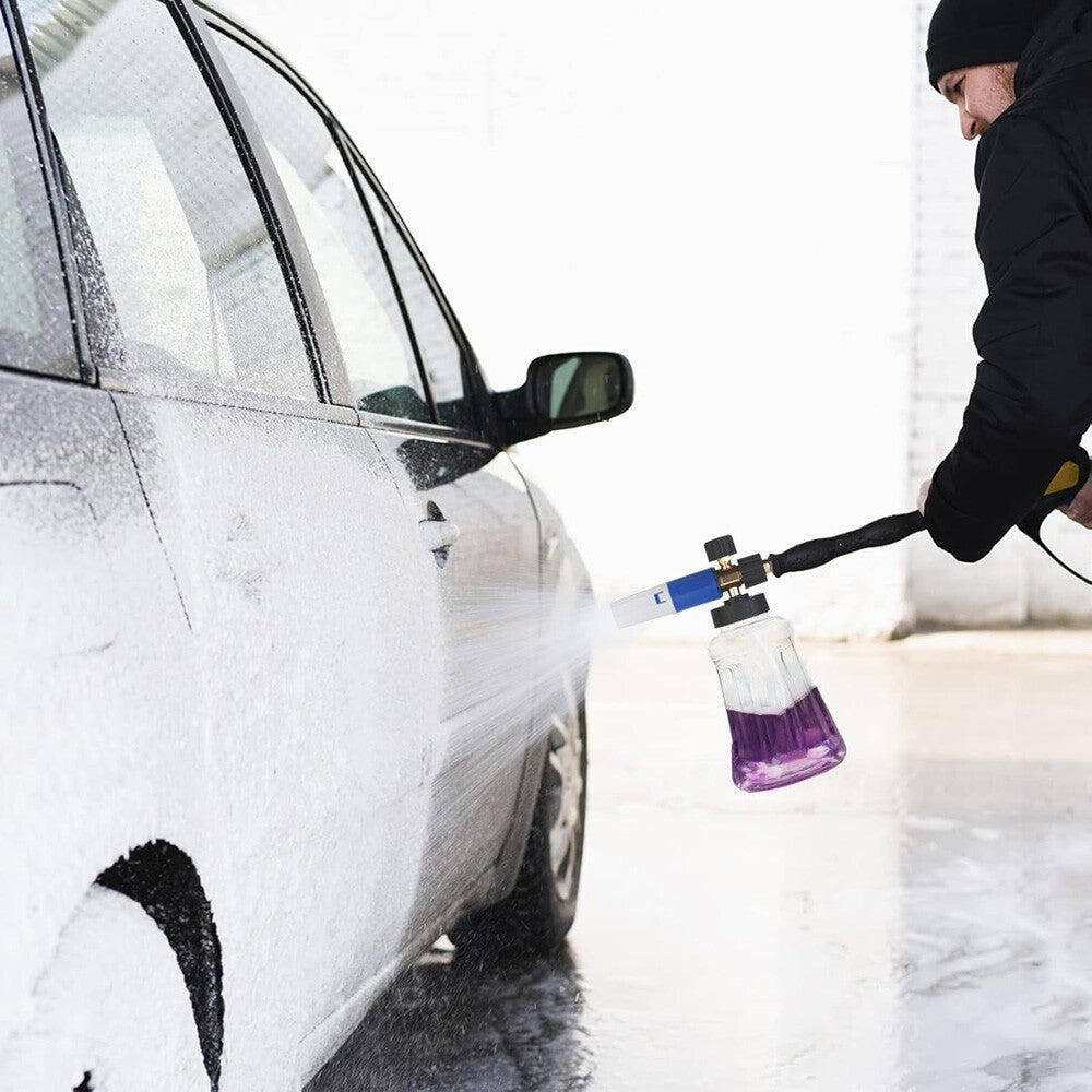 1/4 Quick Release Snow Foam Lance Pressure Washer Gun Soap Cannon 1000ML Bottles