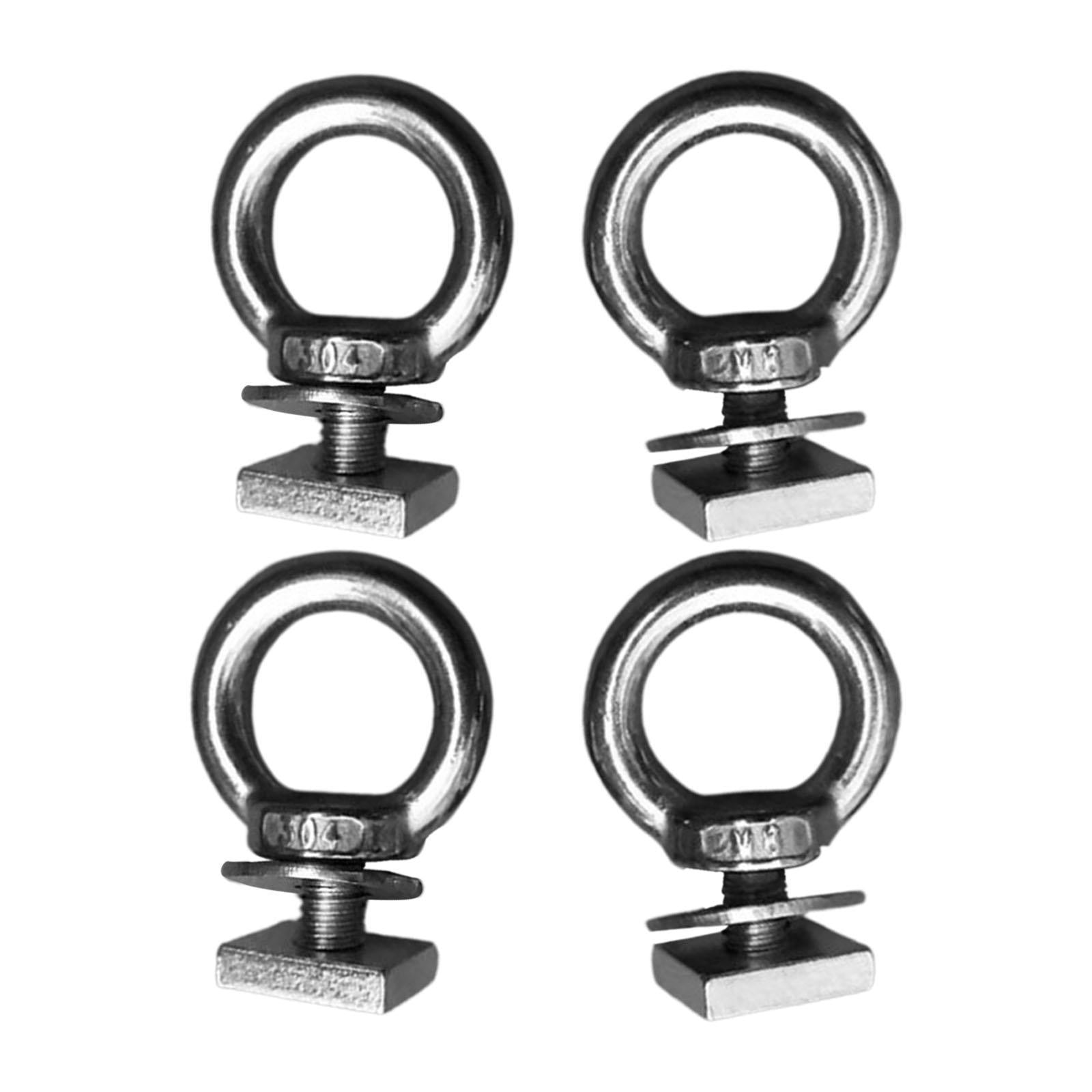 4x Heavy Duty Eye Bolt Tie Down Rings for Hold Bungee Cord Anchoring