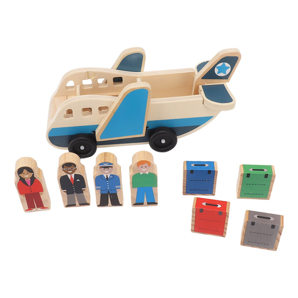 Corrosion Resistant Wooden Plane Toy Set – Suitcase & Building Blocks