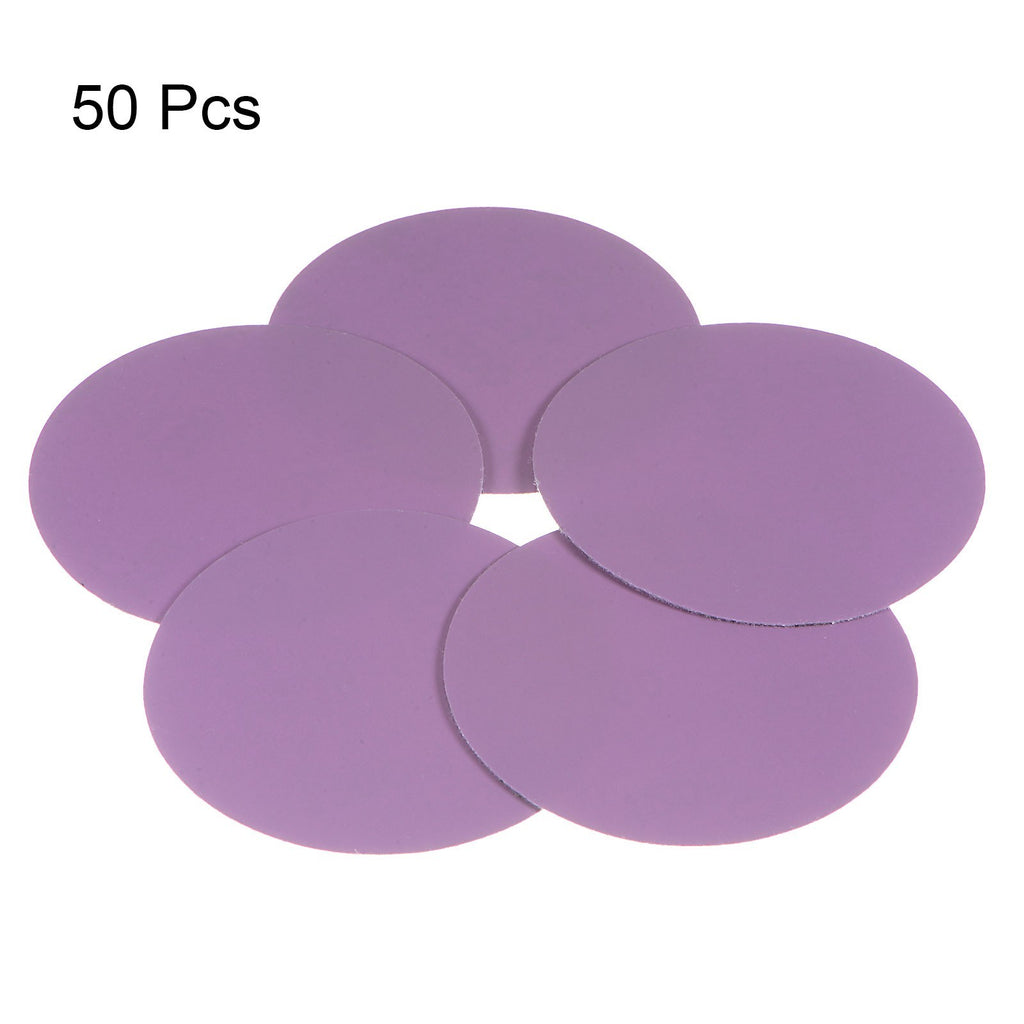 50pcs 1200 Grit Purple Sanding Discs 3 Inch Hook and Loop Circular Sandpapers