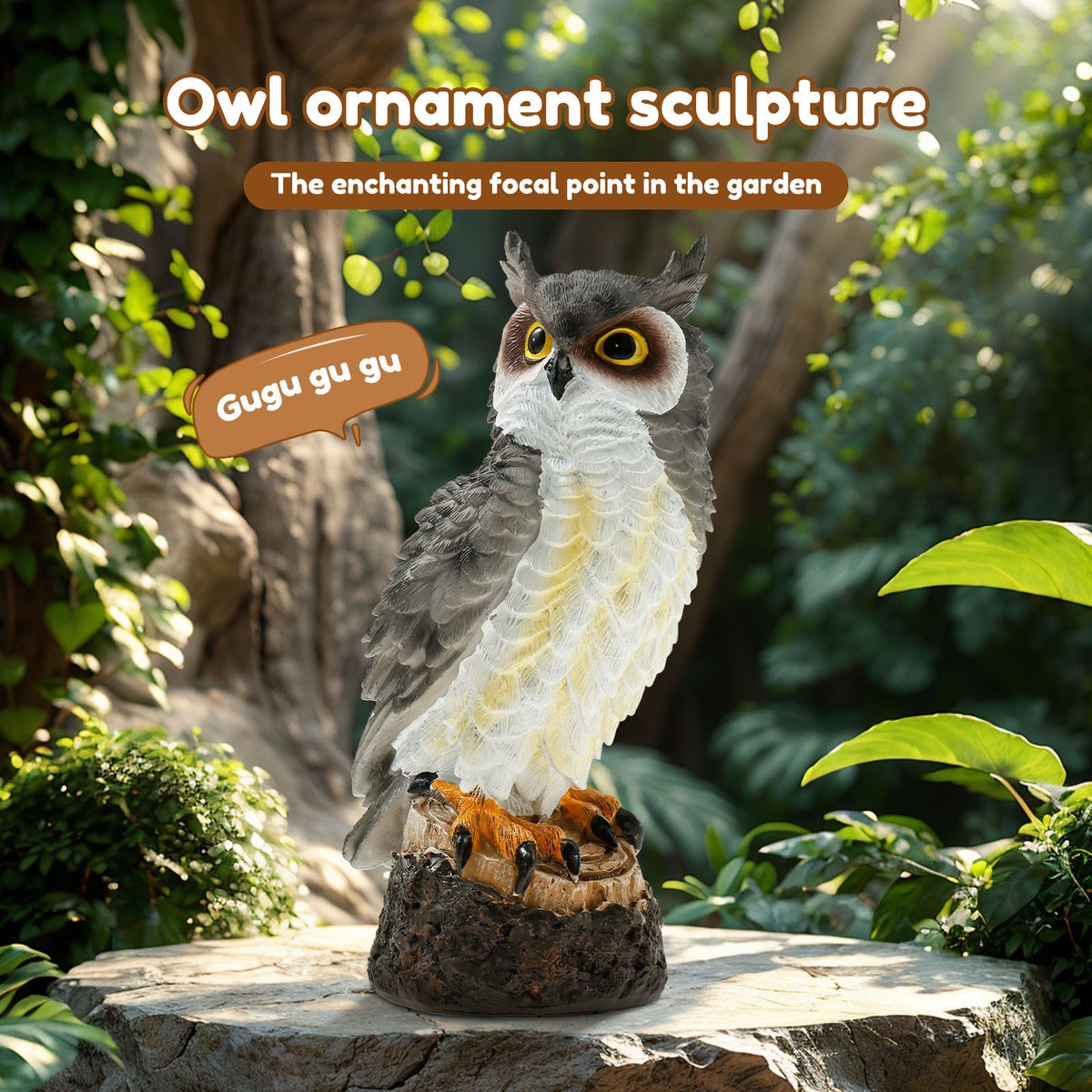 Simulation Owl Ornament Owl Statue Decoration Decoy Birddriver for Garden
