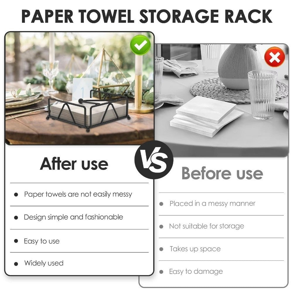 Desktop Metal Napkin Holder & Tissue Dispenser Modern Design Napkin Holder