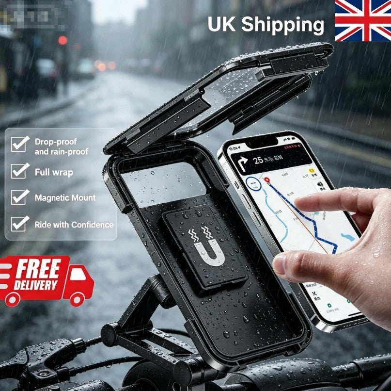 360° Waterproof Bicycle Motor Bike Phone Case Mount Holder For All Mobile Phones