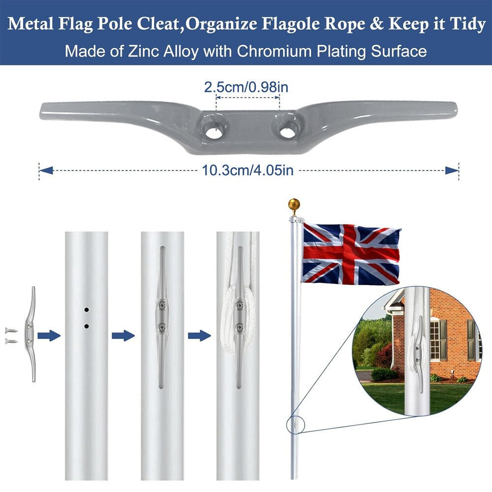 Flag Pole Tool Set Nylon Braided Rope Flagpole Accessories Repair Pulley Kit UK