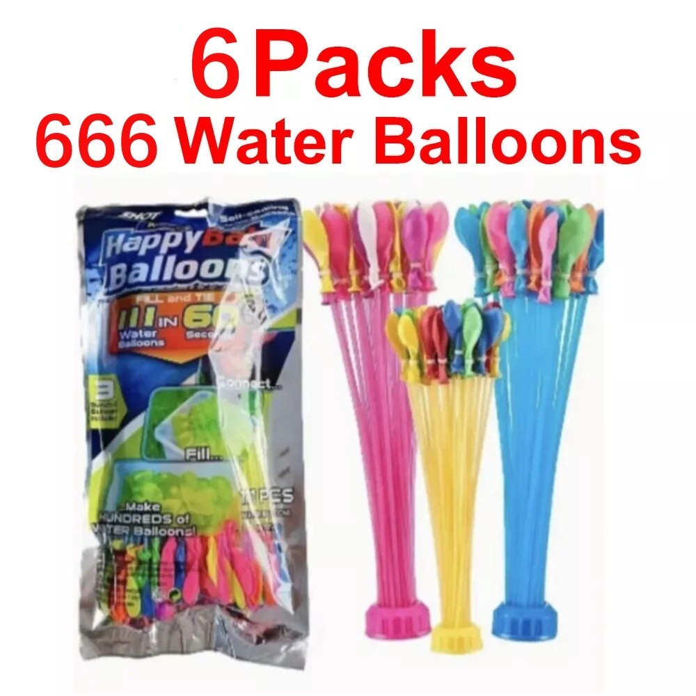 6 Packsx666 / 12 Packsx1332 Self Sealing Water Balloons Outdoor Play Party Fun