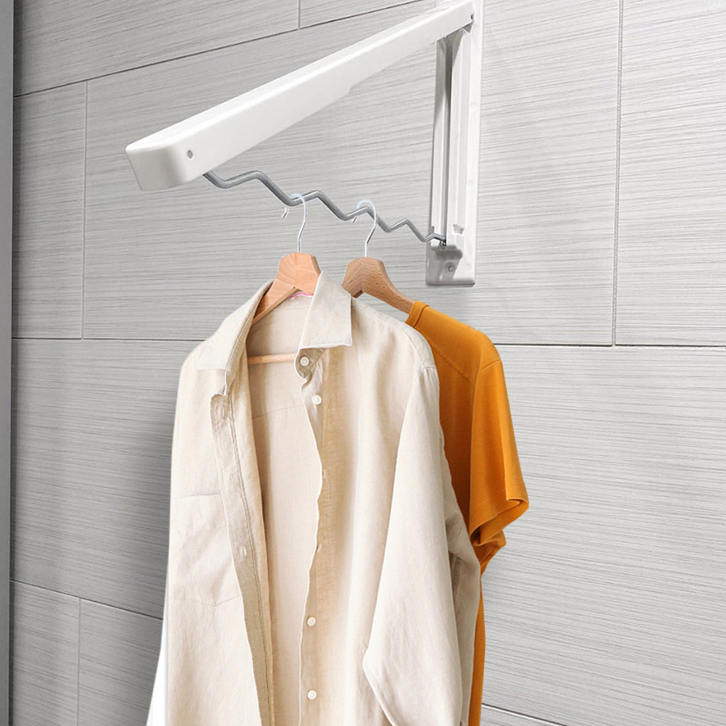 Wall Mount Retractable Foldable Clothes Drying Rack Laundry Hanger Organizer