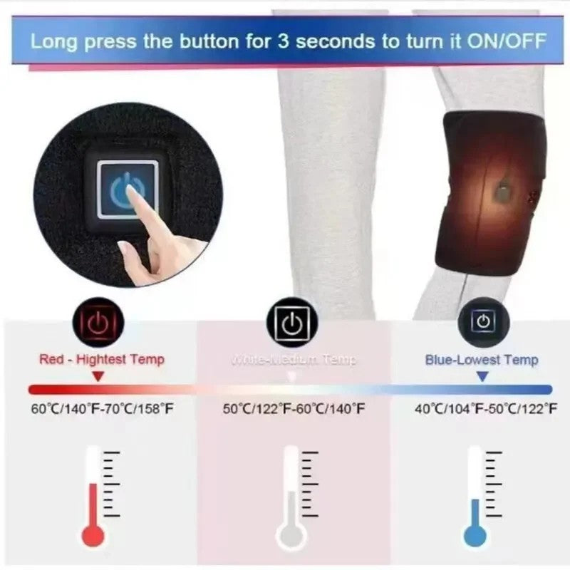 2pcsElectric Knee Heating Pad USB Heated Knee Brace Support for Arthritis Joint