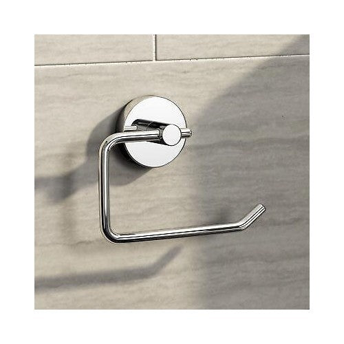 Toilet Roll Holder Wall Mounted Modern Chrome Round Toilet Tissue Accessory