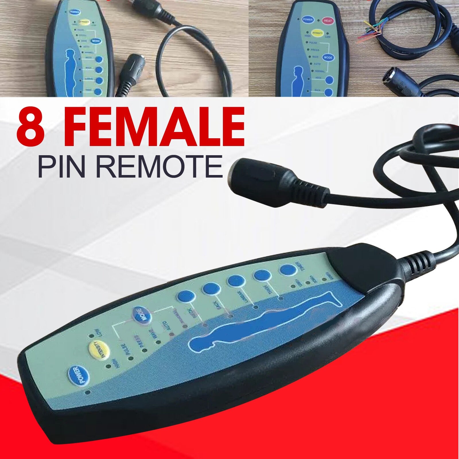 8 Female Pin Remote For Massage Power Lift Recliner Chair Hand Controller DC12V