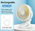 Portable Clip on Fan Rechargeable Operated Small Powerful 3 Speed Quiet