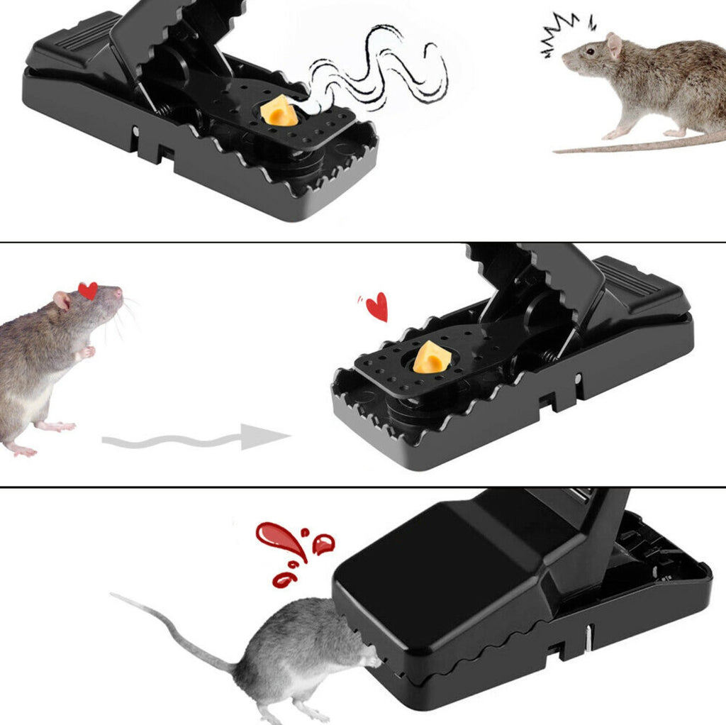 Long 4Pack Rat Traps That Kill Instantly Rodent Snap Trap Catcher Rat Killer