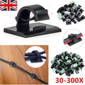 30X Cable Clips Holder Tidy Adhesive Home Car Wire Tie Fixer Drop Clamp Cord