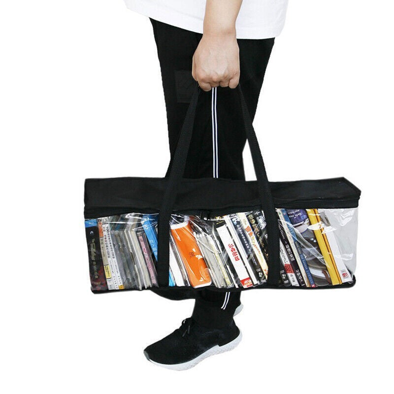 Large Clear Holds DVD CD Storage Holder Easy Zip Closure Carry Bag Organizer