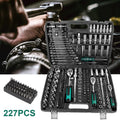 227pcs Ratchet Spanner Socket Set Screwdriver 1/2 1/4 3/8" Hand Tool Toolbox UK