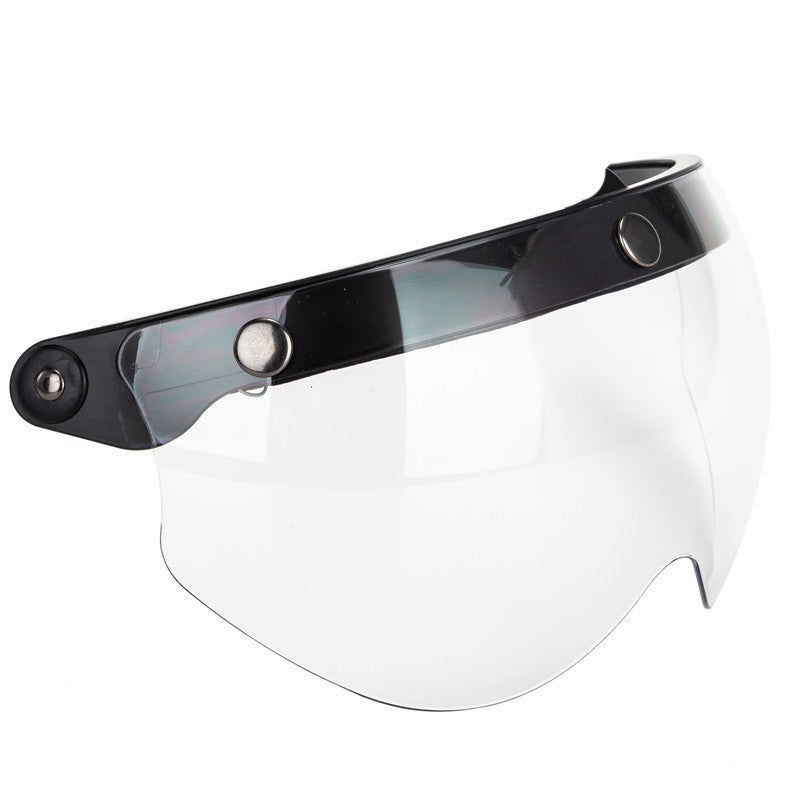 Universal 3 Snap-Button Visor for 3/4 Open Face Motorcycle Helmet Wind Shield