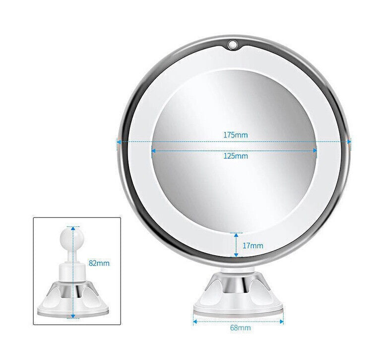 Fogless Makeup Mirror 360° Rotating Suction Cup Bathroom Shower Mirror Holder
