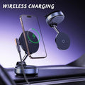 15W Magnetic Wireless Car Phone Holder Fast Charger with Suction Mount Base