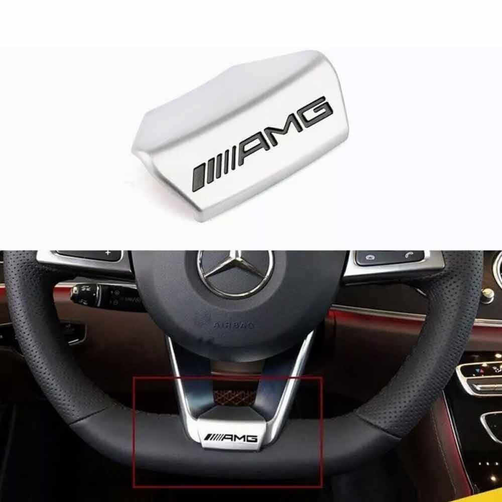 Mercedes AMG Logo Steering Wheel D Shape Interior Mark Badge Emblem 2015 - 2018