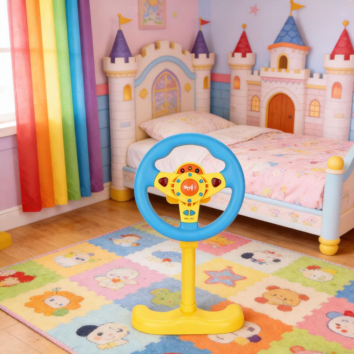 Steering Wheel Electric Toys Sounding Toys Interactive with Light Sound Birthday