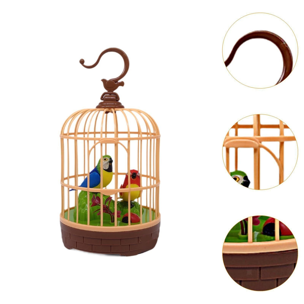 Singing Chirping Bird in Cage Talking Chirping Fluttering for Children Kids