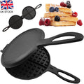 Cast Iron Waffle Maker Pan 6In Stove Top Waffle Iron Cookware, Portable Camping