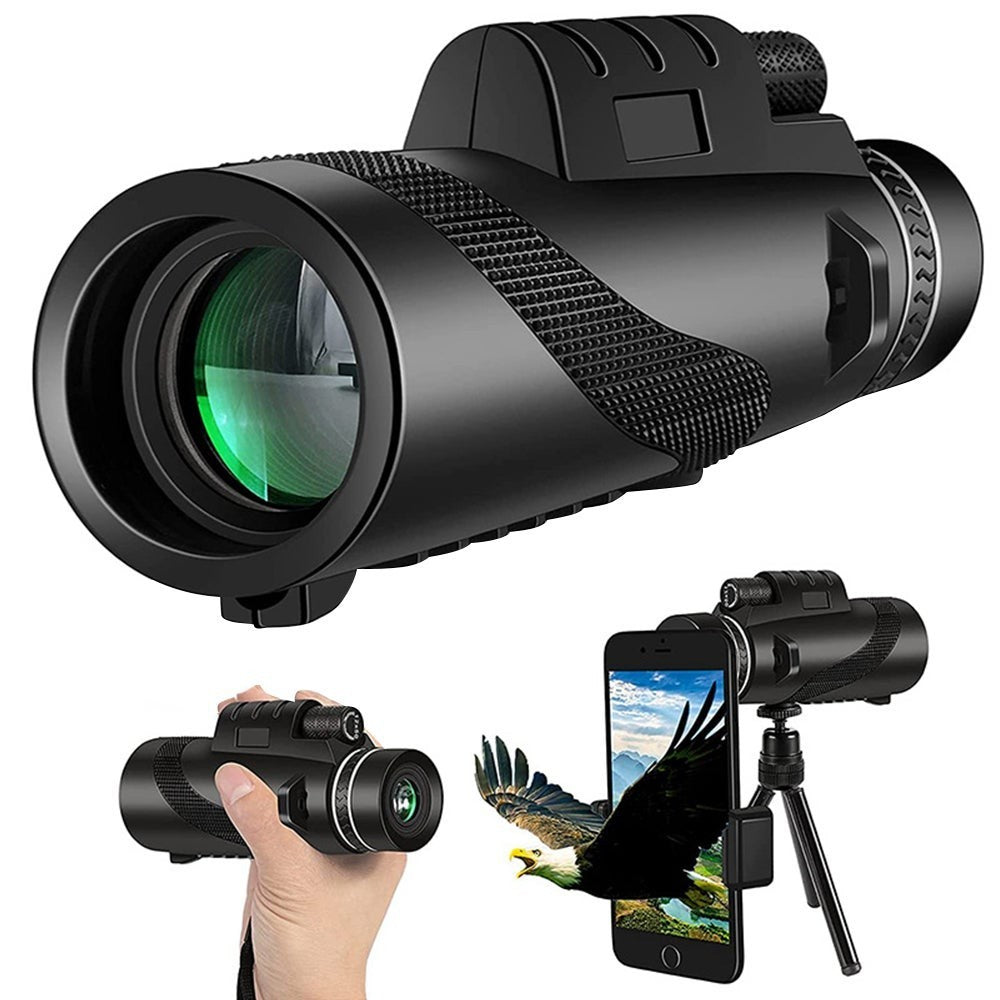 80X100 Monoculars High Power Telescope With Smartphone Clip And Tripod For Trave