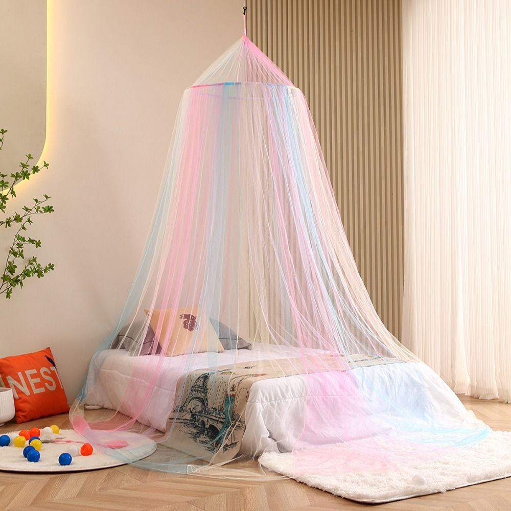 1pc Netting Canopy Bed Canopy Rainbow Color Bed Tent Dome Mosquito Net Summer
