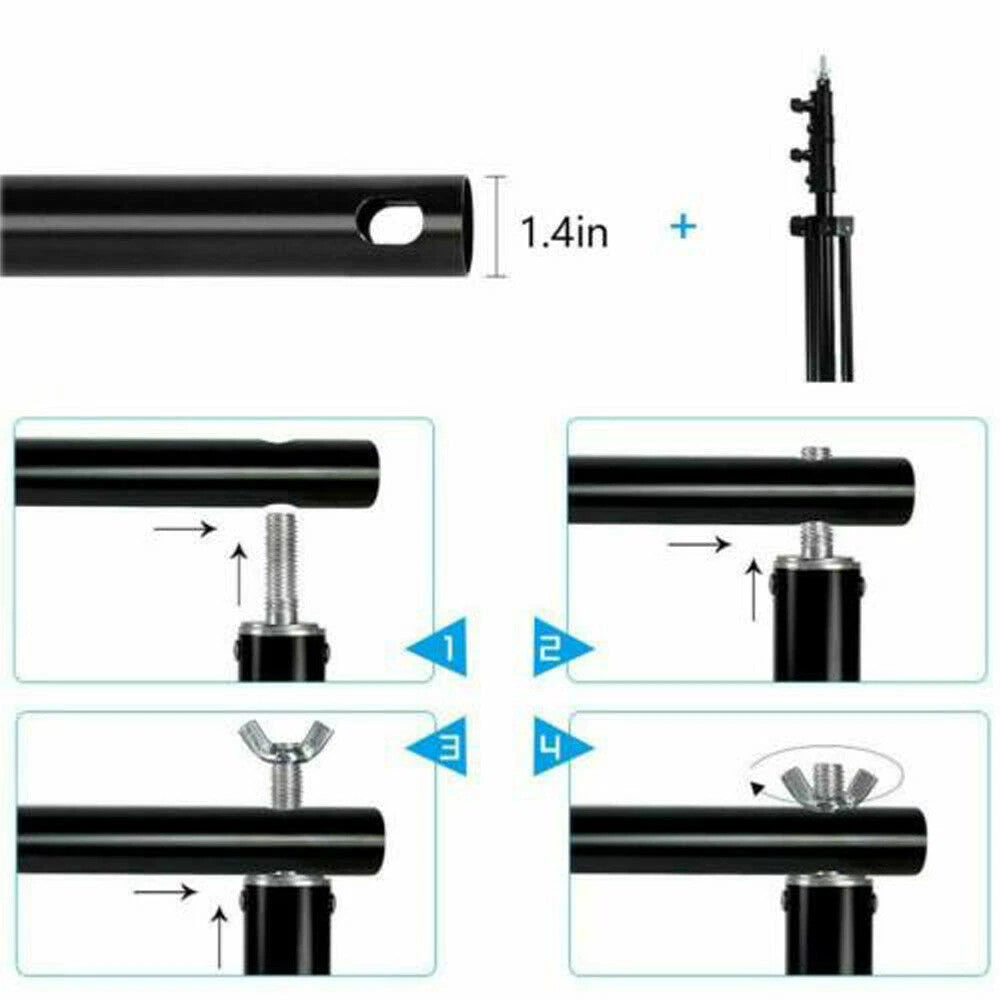 2x2M Photography Photo Studio Background Support Stand Kit Screen Backdrop Set
