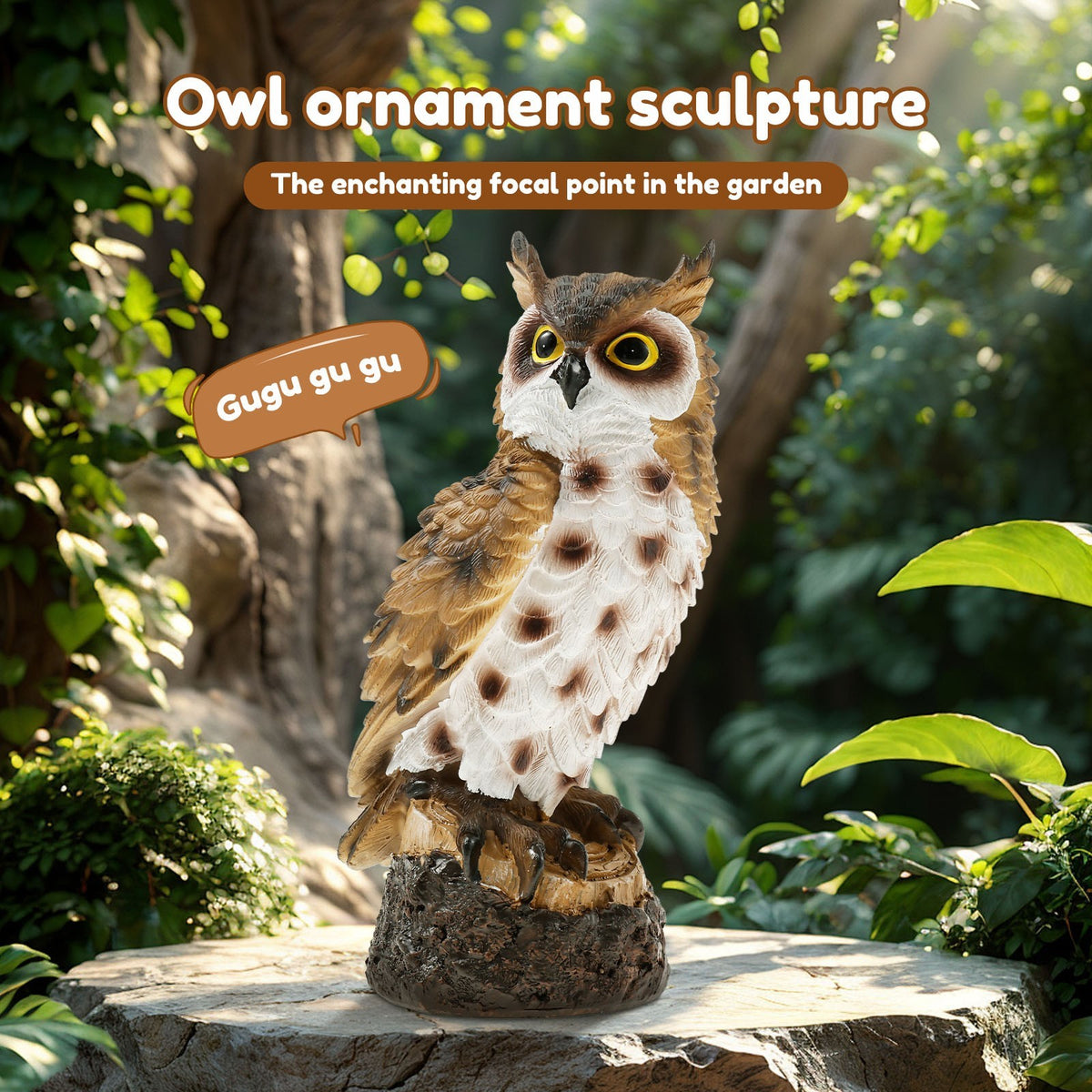 Simulation Owl Ornament Owl Statue Decoration Decoy Birddriver for Garden
